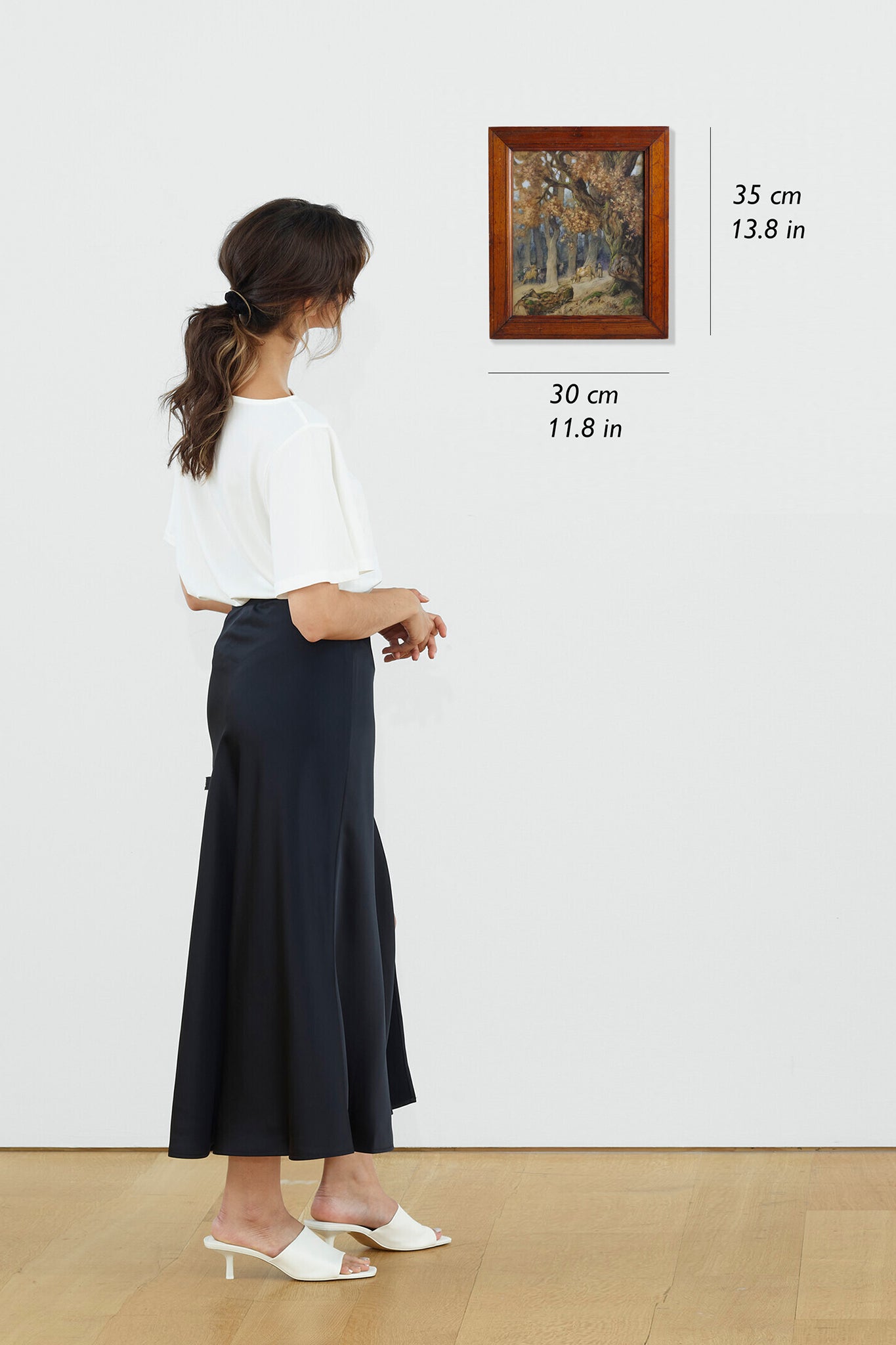 Aquarelle . Paysage . Forêt d'automne . Vaches . 1920