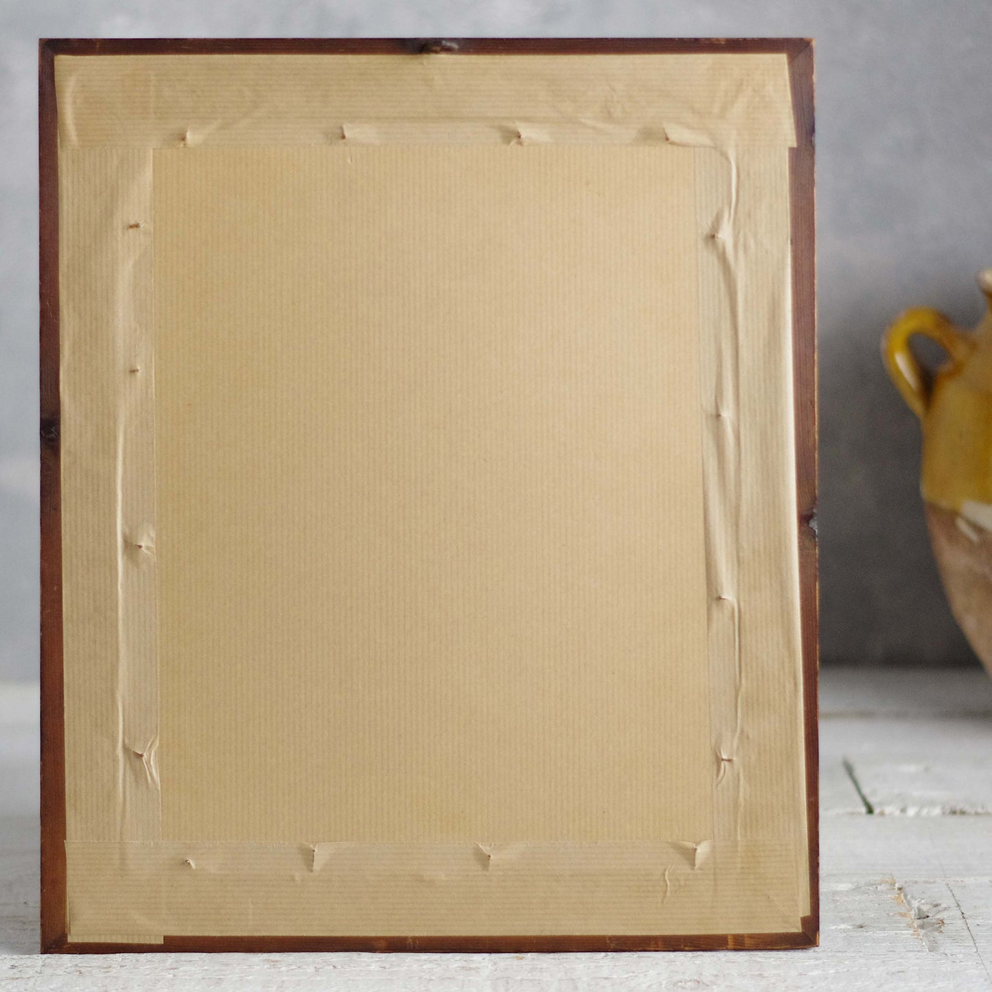 Aquarelle . Paysage . Forêt d'automne . Vaches . 1920