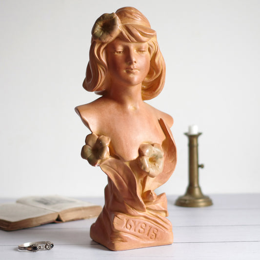 Buste de femme art nouveau Lysis en plâtre