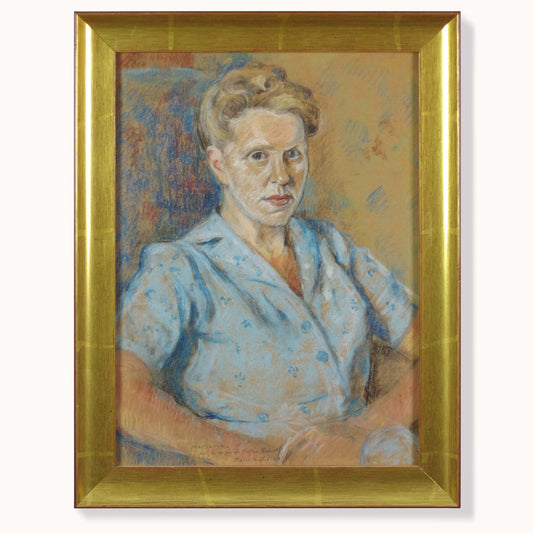 Pastel portrait de femme . signé et daté