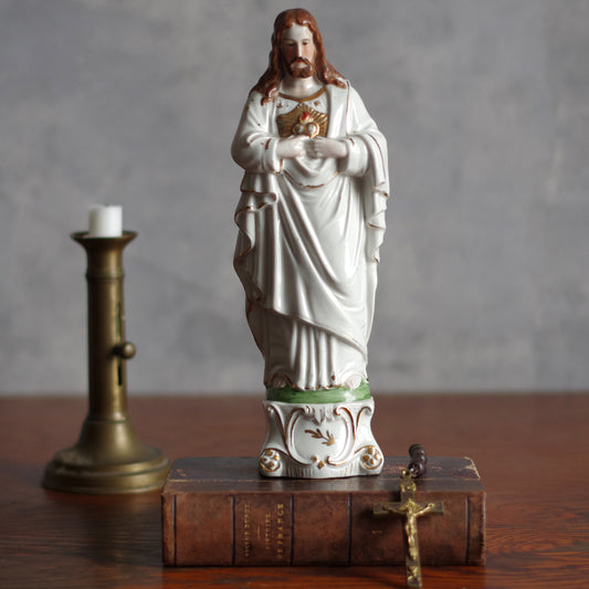 Statuette Sacrée-Cœur de Jésus en Porcelaine de Paris