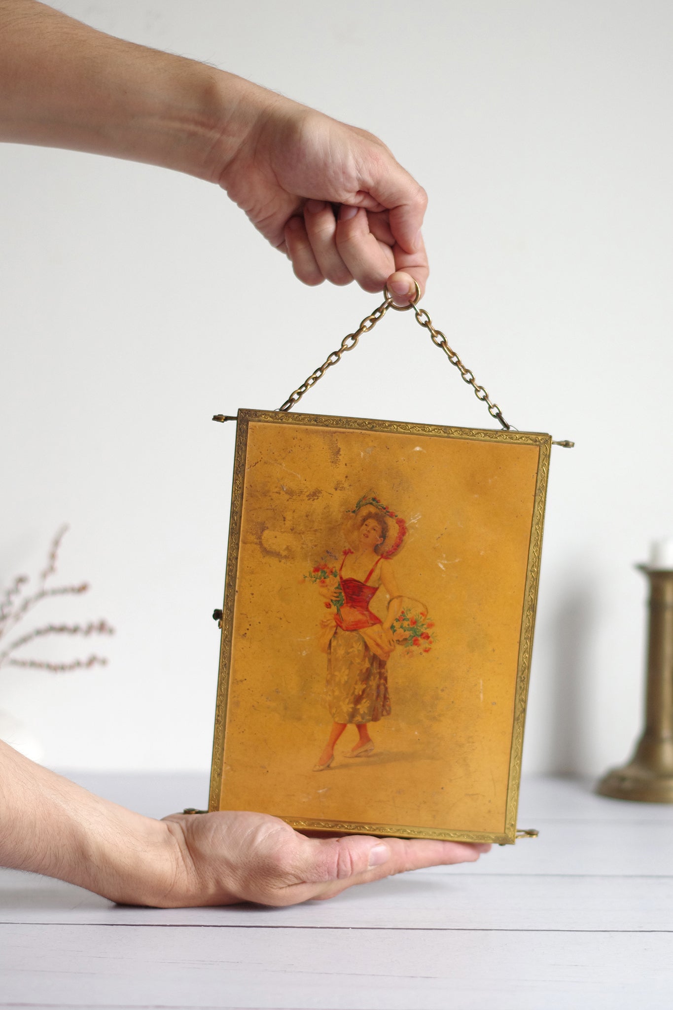 Miroir de barbier triptyque. Fin 19e siècle