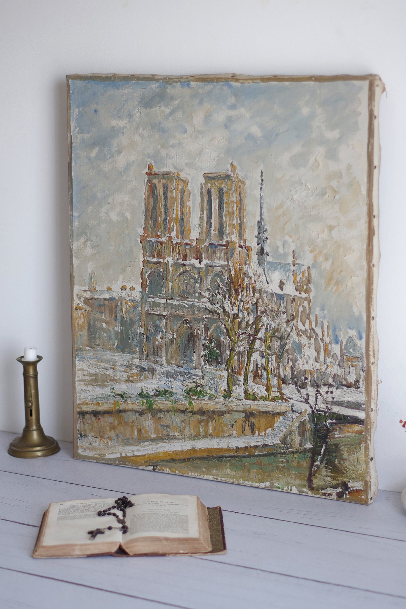 Notre Dame de Paris. Huile sur toile. Fernand LAVAL (1886-1966)