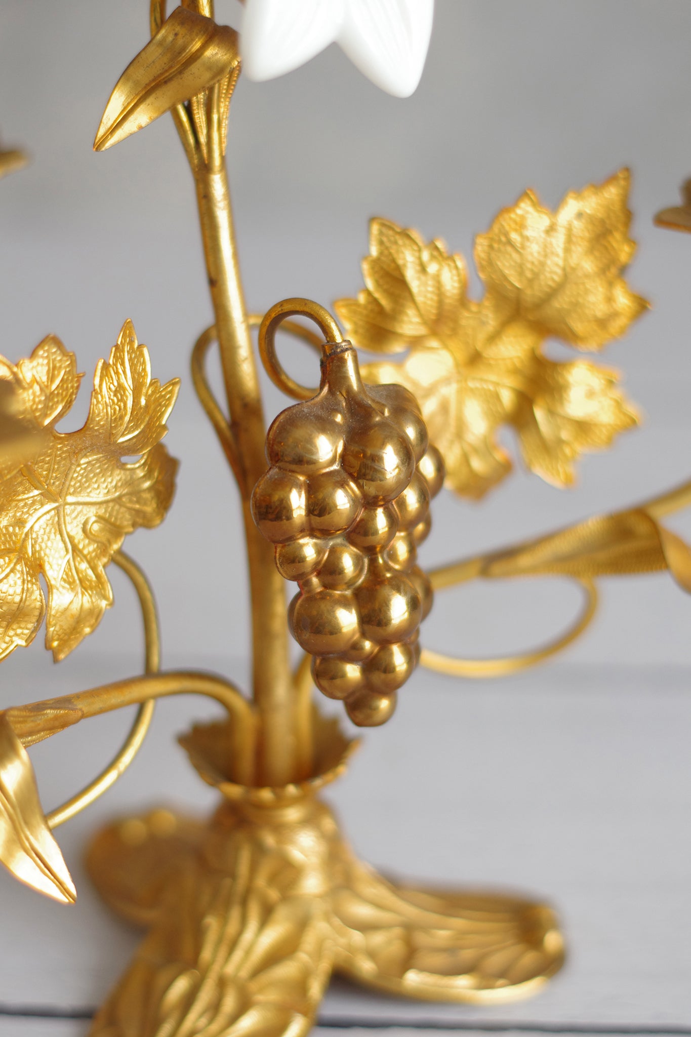 Pair of church candlesticks. Gilt bronze. 19th century