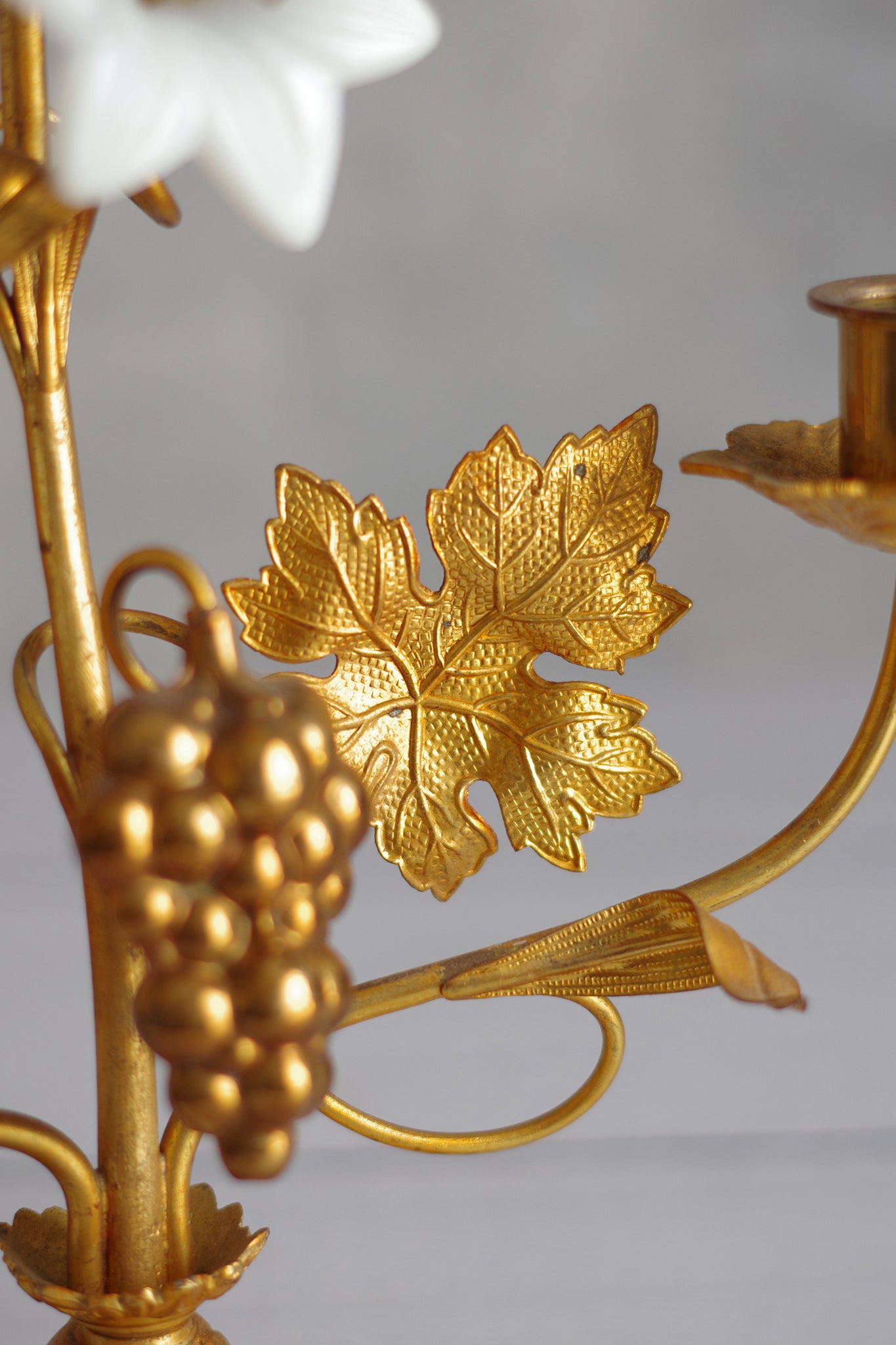 Pair of church candlesticks. Gilt bronze. 19th century