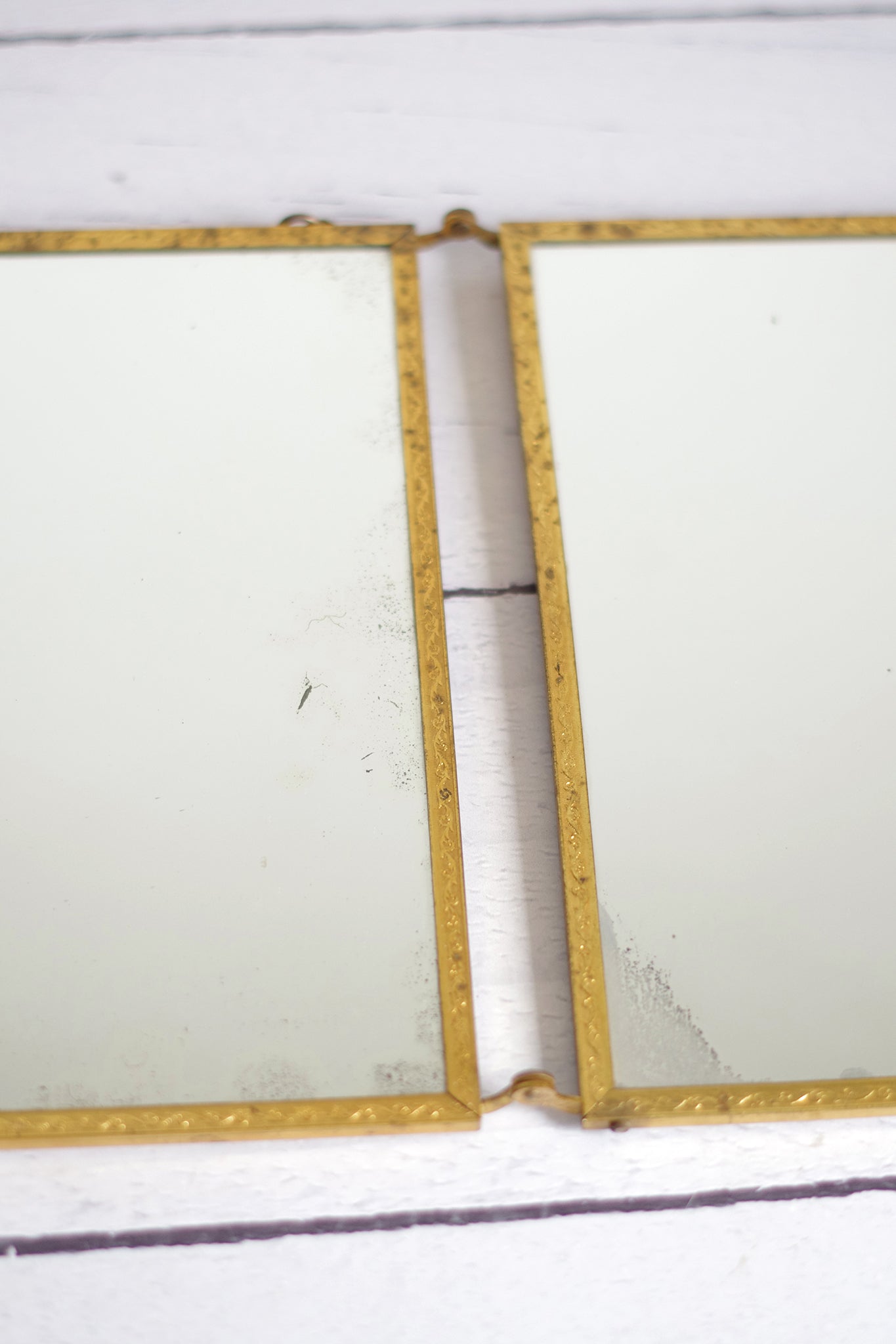 Miroir de barbier triptyque. Fin 19e siècle