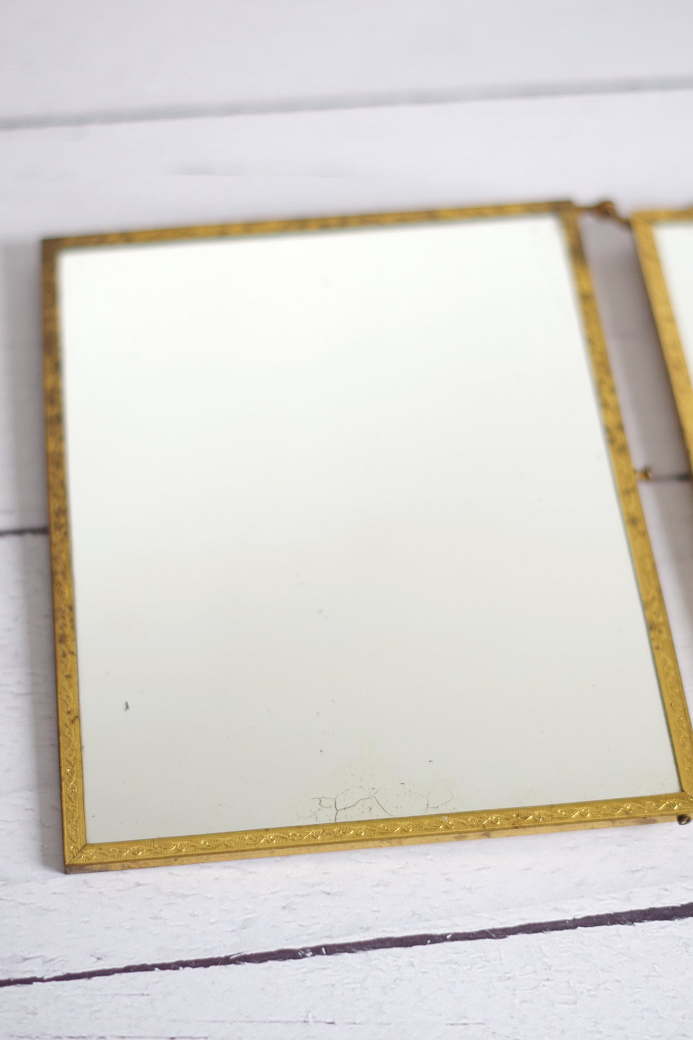 Miroir de barbier triptyque. Fin 19e siècle