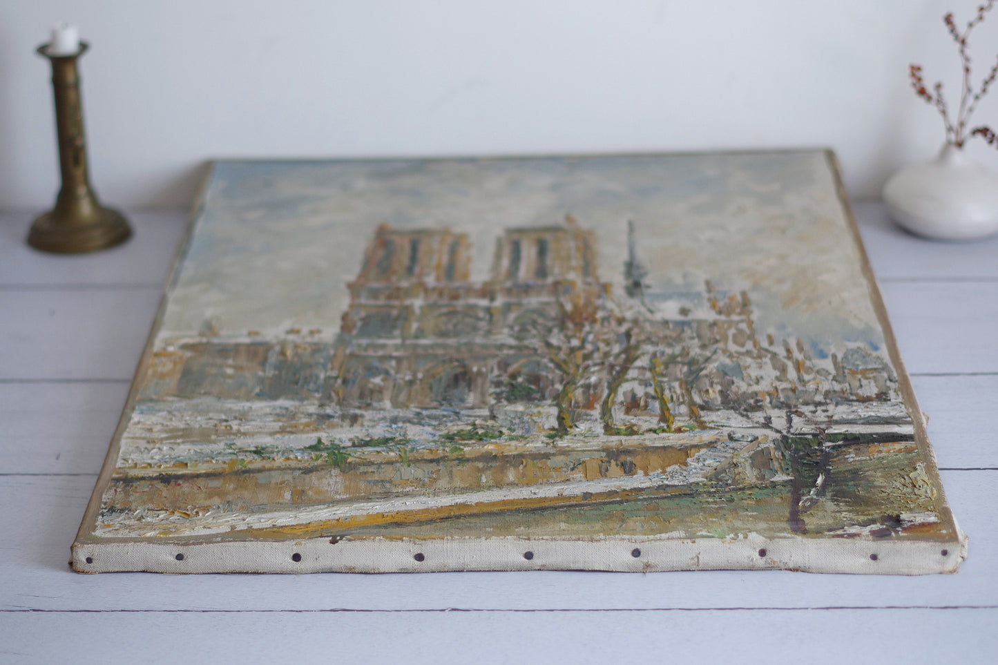 Notre Dame de Paris. Huile sur toile. Fernand LAVAL (1886-1966)